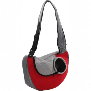 Trasportino frontale rosso e grigio