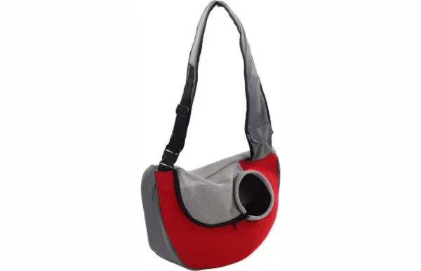 Trasportino frontale rosso e grigio
